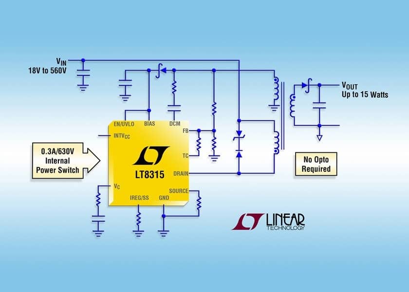 亚德诺半导体LT8315隔离反激变换器的介绍、特性、及应用