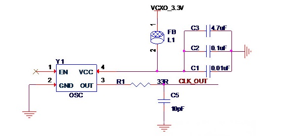 有源晶振的EMC设计电路原理图