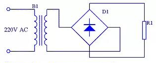 整流二极管的桥式整流简化形成电路图