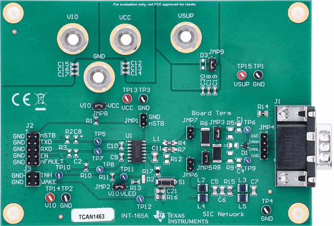 TCAN1463EVM 电路板布局结构