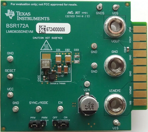 LM63635DNEVM 电路板布局结构