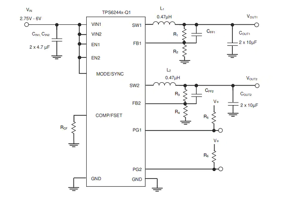 TPS6244x-Q1 电路图