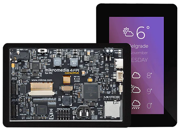 Mikroe Mikromedia 4 for PIC电容式FPI with Bezel