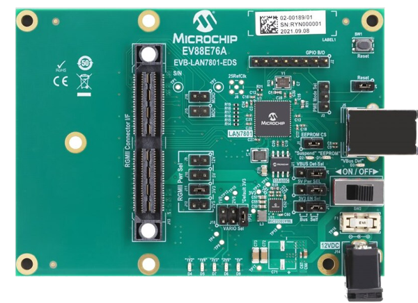 微芯片技术EVB-LAN7801-EDS评估板的介绍、特性、及应用