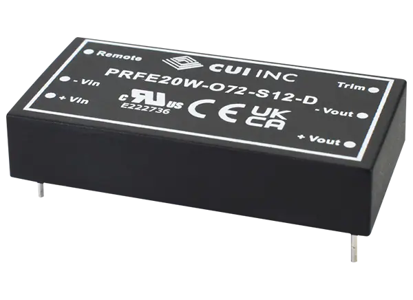 CUI公司PRFE20W-D系列DC-DC转换器的介绍、特性、及应用