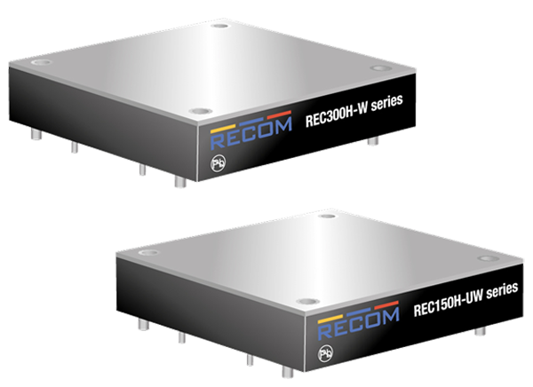 RECOM Power REC150H-UW & REC300H-W半砖DC/DC转换器的介绍、特性、及应用