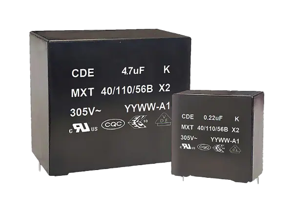 康奈尔Dubilier (CDE) MXT X2 EMI/RFI抑制电容器的介绍、特性、及应用