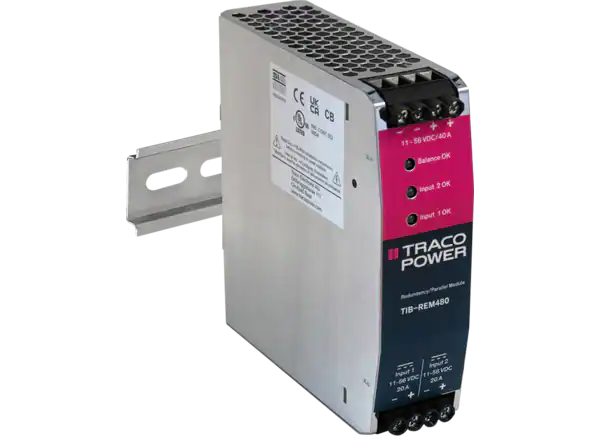 TRACO Power TIB-REM480 DIN-Rail可挂载冗余模块的介绍、特性、及应用
