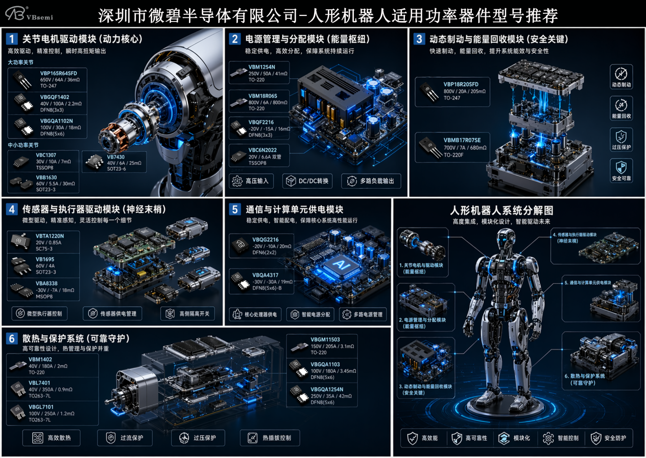 2026人形机器人规模化商用下的MOSFET系统选型指南--从高压关节到仿生灵巧手
