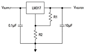 德州仪器LM317传统线性稳压器的示意图-IC交易网