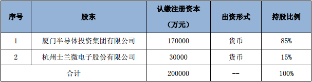 12英寸芯片项目公司股权结构-电子元器件采购网