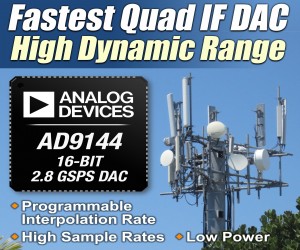 ADI发布最快四通道中频数模转换器