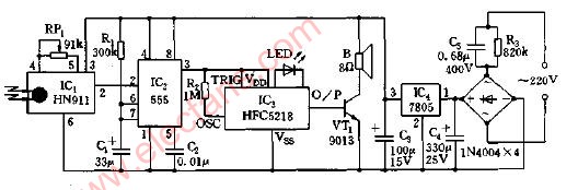 红外探测欢迎光临迎客装置电路图