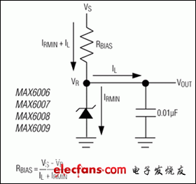 MAX6006，MAX6007，MAX6008，MAX6009典型工作电路