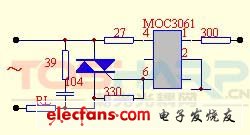 MOC3061用于触发双向晶闸管