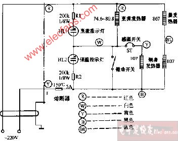 万宝CFXB50-2P电子保温式电饭锅电路设计图