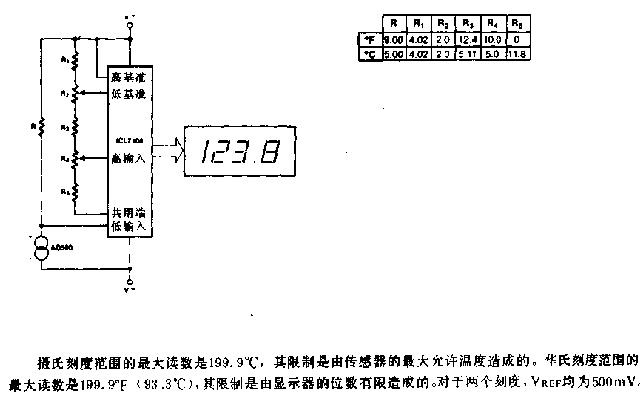 基本数字温度计电路图