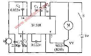 SL517声控电动机电路图