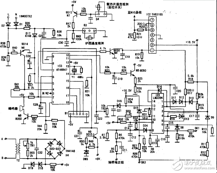 220v感应加热电路图(二)-电子元器件采购网