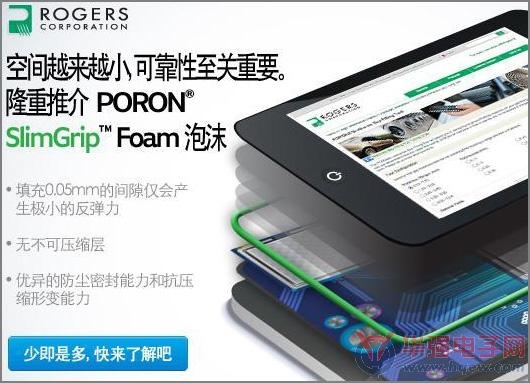罗杰斯推出PORON SlimGrip泡沫 理想柔软材料