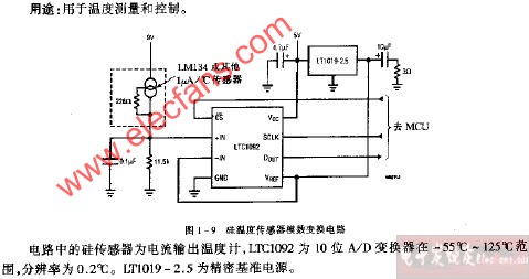 硅温度传感器模数变换电路图