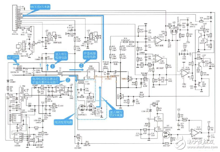 拓邦PC20G电磁炉的电流检测电路-电子元器件
