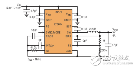 采用 Silent Switcher 拓扑的 LT8614-IC交易网