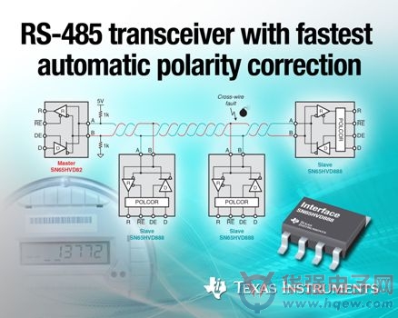 德州仪器推出支持最快自动极性校正的 RS-485 收发器