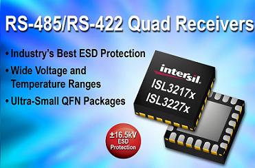 Intersil发布新系列接收器ISL3217x/ISL3227x