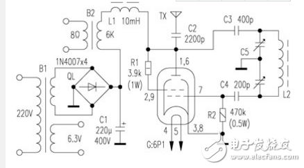 电子管发射机电路图（一）-电子元件