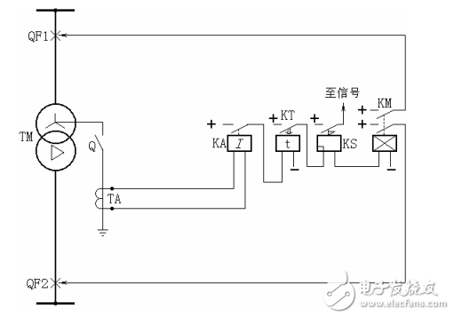 变压器零序电流保护原理接线图