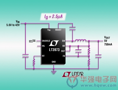 凌力尔特推出750mA 42V 降压型开关稳压器