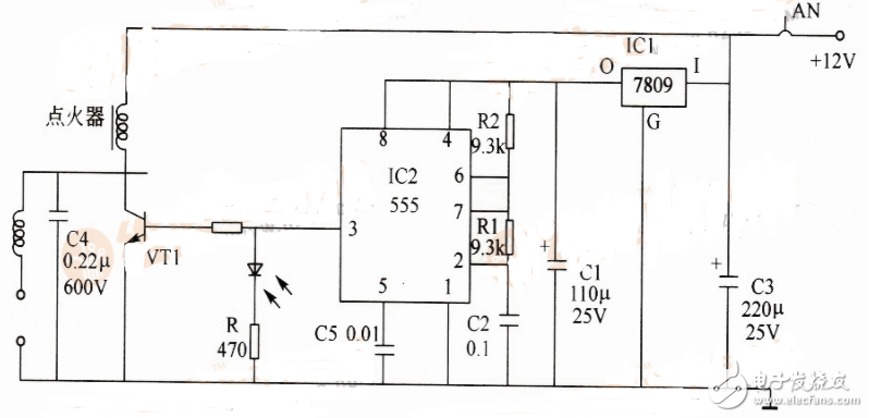 简单电子点火器电路图（二）-电子元件