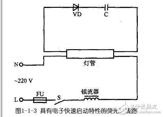 具有电子快速启动特性的荧光灯线路-电子元器件网上商城