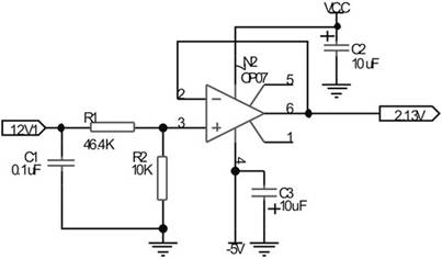 12V检测电压的调理电路