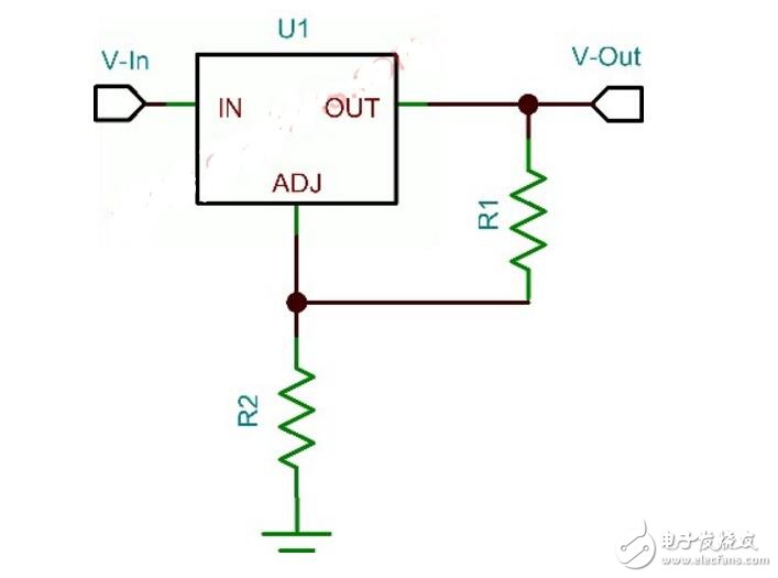 基本的线性稳压器三端可调稳压器的输出电压如图-电子元器件