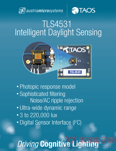 奥地利微电子推出环境光传感器芯片系列产品