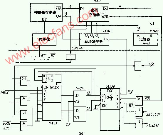 密码控制电路的原理图
