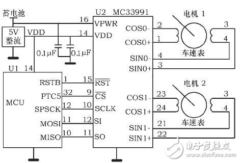 MC33991与MCU接口电路图-电子元件