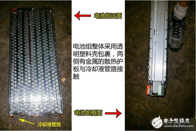 特斯拉电池组的正面和侧面-电子元器件采购网