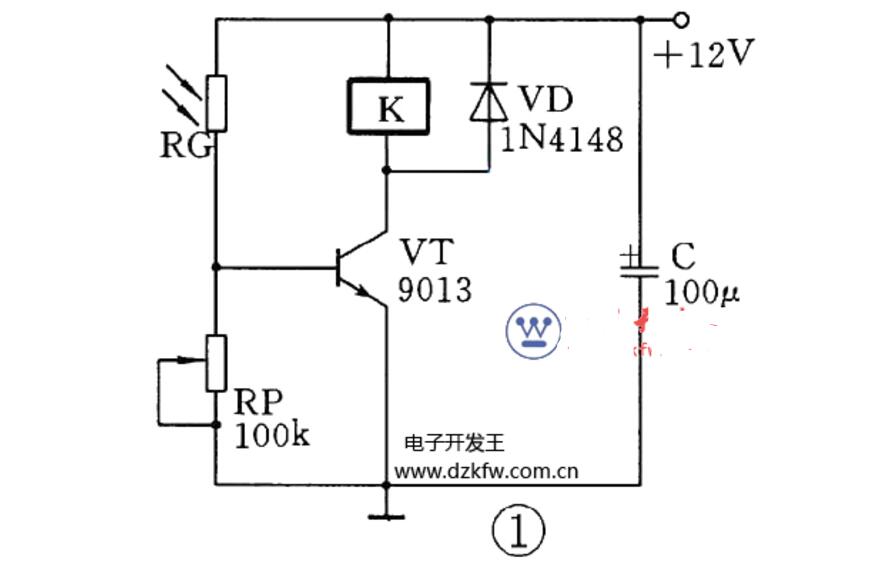 三极管组成的光控开关电路原理图-电子元件