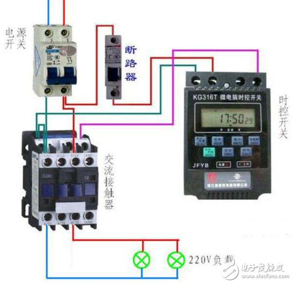 220V接触器实物接线图