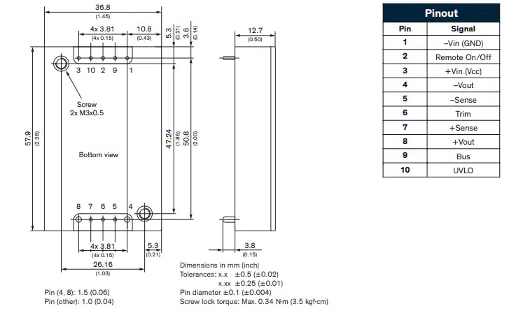TEP 40/60UIR DC/DC转换器封装尺寸及引脚功能图