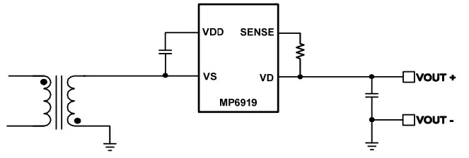 MP6919快速关断智能整流器典型应用电路图