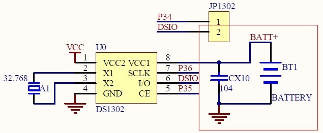 DS1302备用电源电路图