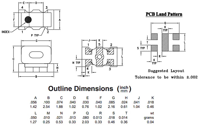 TTC1-33W+ RF变压器规格尺寸