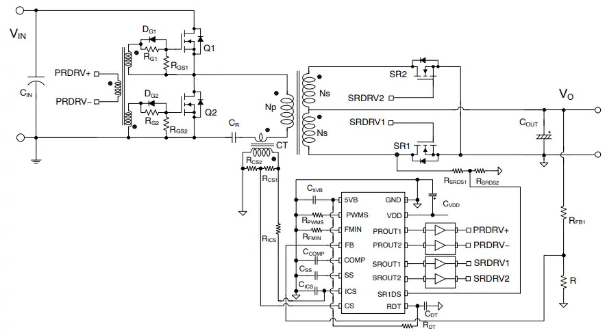 NCP4390控制器典型应用原理图