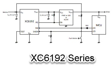 XC619x按钮式负载开关应用电路图XC6192系列
