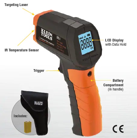Klein Tools IR1 10:1红外激光测温仪呼出结构图