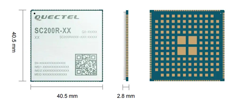 Quectel智能物联网模块SC200R包装尺寸